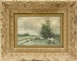 Landscape With Sheep by Alfred William Rich