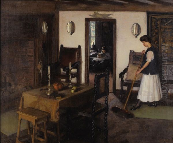 Woman Tidying The Kitchen - view 1