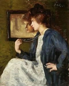 Seated Figure Before A Mirror by John Hubbard Rich