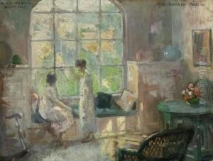 Two Women In An Interior by John Hubbard Rich