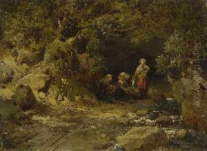 Rast Am Waldbach. by Ernst Heinrich Richard