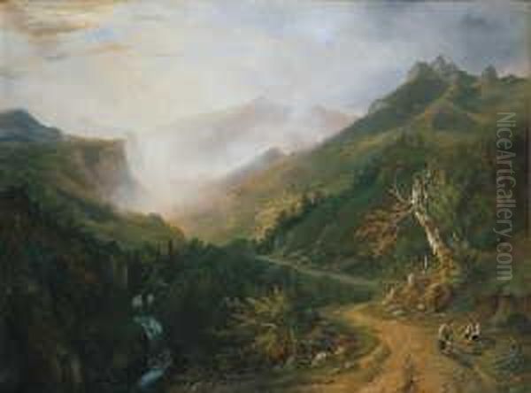Im Hochgebirge. Signiert Und Datiert Unten Mitte: E. Richard 1840. Ol Auf Leinwand. H 89; B 116 Cm. - view 1