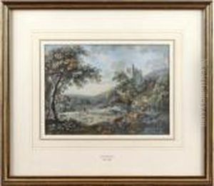 Cattle Watering Before A Ruined Castle by John Inigo Richards
