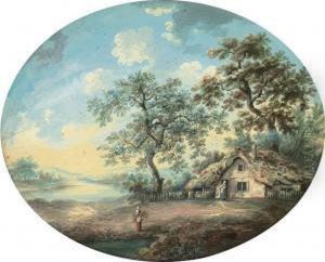 Two Views Of Cottages In A Wooded Landscape by John Inigo Richards