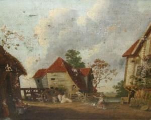 Richards, Oil, "the Maid Of The Mill", 13" X17" by John Inigo Richards