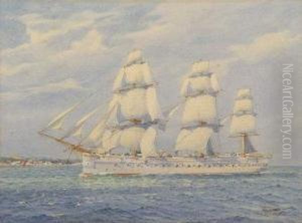 H M S Bacchante At Sea - view 1