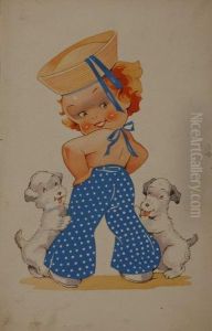 Child With A Rubber Ring by Agnes Richardson