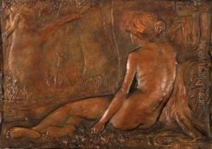 Seated Nude In Woodland by Charles Douglas Richardson