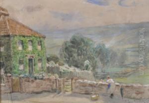 Girls Outside A Country House by Frederick Stuart Richardson
