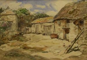 Farmyard With Ducks by Frederick Stuart Richardson
