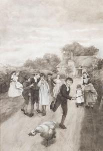 The Playful Children Just Let Loose Fromschool by Harry Linley Richardson