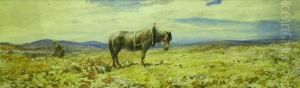 Plough Horse And Farmer On Moorland by Henry Burdon Richardson