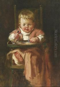 Portrait Of A Seatedchild Holding A Rattle Portrait Of A Seatedchild Holding A Rattle