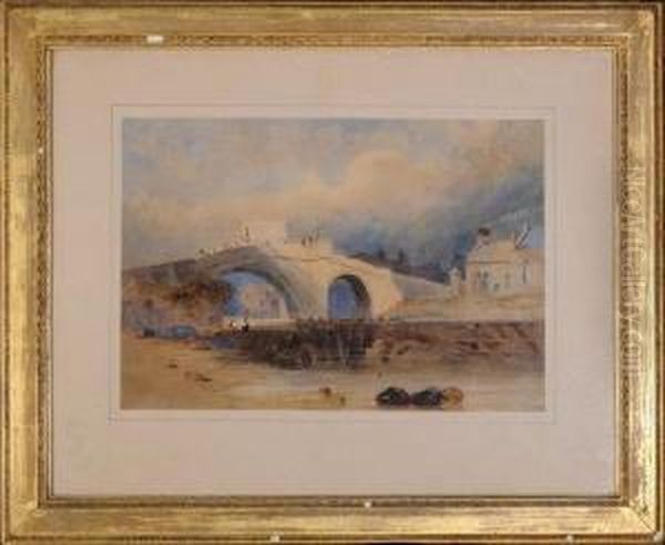 A Cart Crossing A River Bridge - view 1