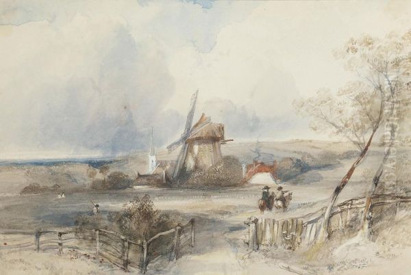 Travellers Before A Windmill - view 1