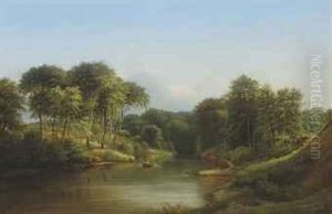 A Row On The River by Ferdinand Reichardt