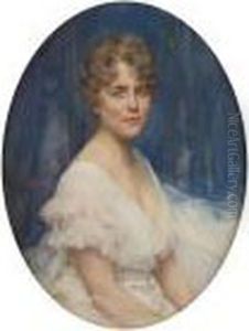 Jeune Femme Sur Fondbleu