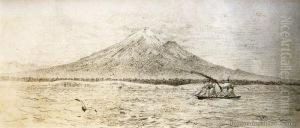 Mt Taranaki From The Sea by Christopher William Richmon