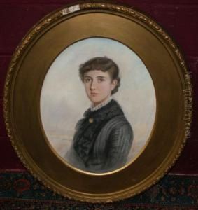 Lady In Black Dress Facing Left