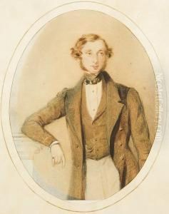Portrait Of Young Man At A Pedestal by Thomas Richmond