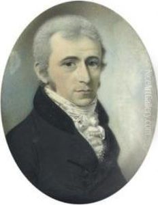 A Gentleman, In Black Coat With Velvet Collar And Frilled Cravat, Powdered Hair by Thomas Richmond