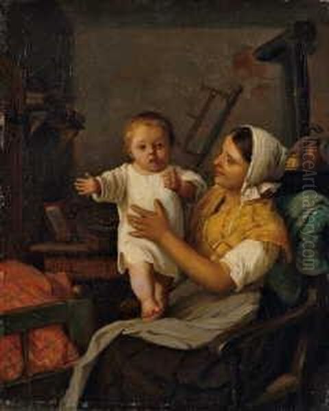 Verso Signiert Und Datiert (von Der Originalen Leinwand Ubertragen): Gemalt Von A. Richter/in Dusseldorf 1847. - view 1