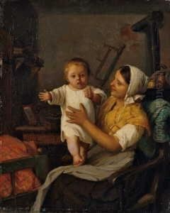 Verso Signiert Und Datiert (von Der Originalen Leinwand Ubertragen): Gemalt Von A. Richter/in Dusseldorf 1847. by Adolf Heinrich Richter