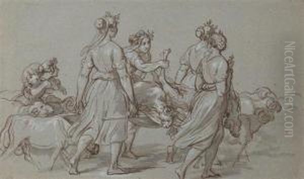 Sheperdesses With Herd - view 1