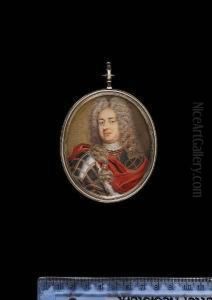 James Butler, 2nd Duke Of Ormonde (1665-1745), Wearing Ermine-trimmed Red Cloak Held At His Right Shoulder, Over Decorated Armour, White Stock And Full-bottomed Wig. by Christian Ii Richter