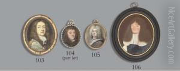 A Young Nobleman, In Ermine-bordered Brown Coat, White Cravat, Full-bottomed Powdered Wig - view 1