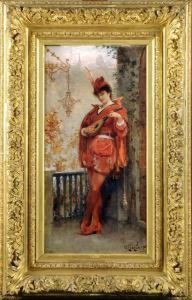 La Joueuse De Mandoline by Edouard Frederic Wilhelm Richter
