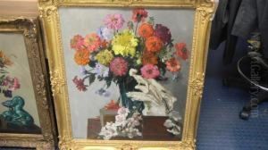 Diana And A Still Life Of Zinnias by David the Elder Richter