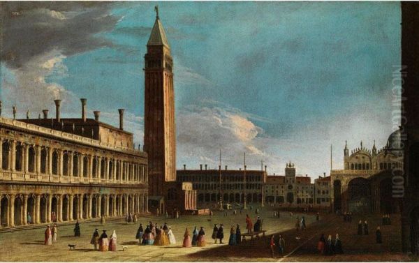 Vendig - Markusplatz Mit Campanile, Sanmarco Und Blick Auf Den Uhrenturm - view 1