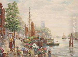 "hollandischer Blumenmarkt" by F.M. Richter-Reich