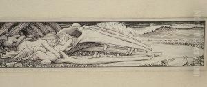 Children Asleep By A Whale's Skull On The Seashore by Charles Ricketts
