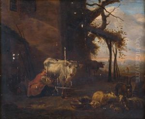 Paesaggio Con Pastori E Armenti Presso Un Casolare by Frederica L Ricketts