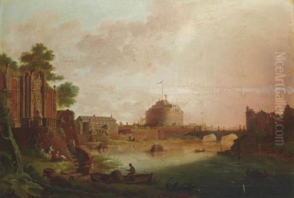 A View Of The Tiber With Castel Sant'angelo - view 1