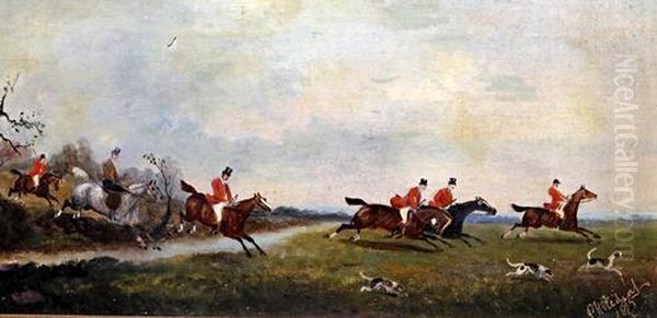 Huntsmen, Horses And Hounds Gathered Before A Hunt, Together With Another, A Pair - view 1