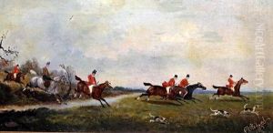 Huntsmen, Horses And Hounds Gathered Before A Hunt, Together With Another, A Pair by Philip H. Rideout