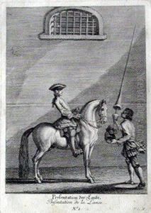 Grosse Reitschule - Anmerkungen Von Dem Carousel by Johann Elias Ridinger or Riedinger