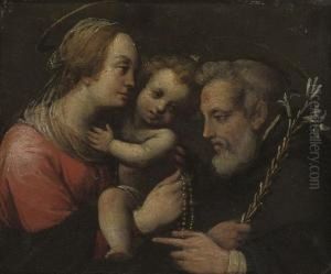 The Madonna And Child With Saint Dominic by Claudio Ridolfi