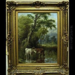 Cattle Watering by George A.E., Geo Riecke