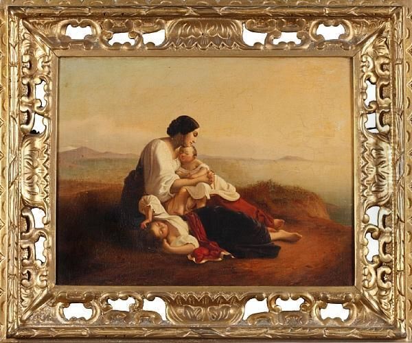 An Italian Contadina With Her Children - view 1