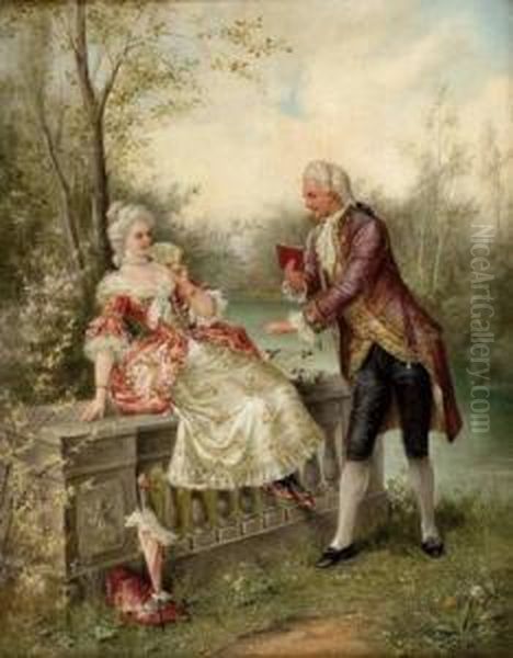 Galantes Paar In Parklandschaft - view 1