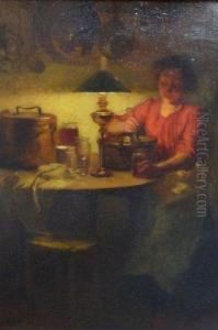 Jeune Femme A La Cuisine by Marcel Rieder