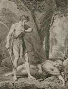 Caien S'appretant A Tuer Son Frere Abel by Franz Riepenhausen
