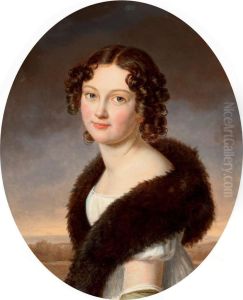 Portrait Of Countess Helene Lavadovsky Nee Vlodek by Henri-Francois Riesener
