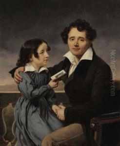 Portrait De Femme Au Carnet De Bal by Henri-Francois Riesener
