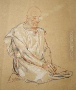 A Man Wearing Robes, Praying