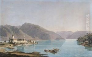 Vue De Spietz Sur Le Lac De Thoun by Heinrich Rieter